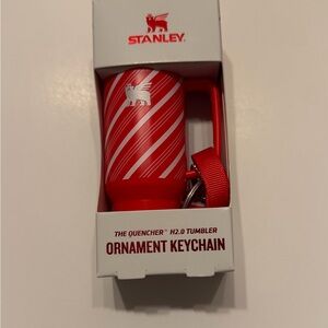2025 release Stanley Red and White Striped Tumbler Keychain NEW